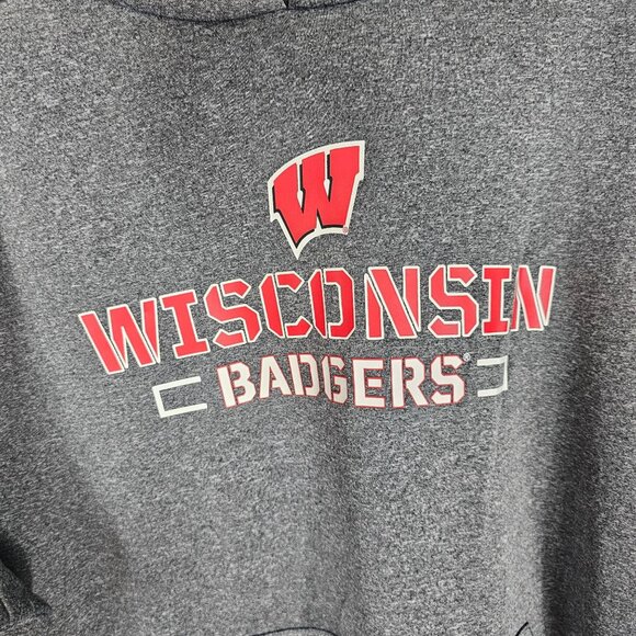 University of Wisconsin Badgers Box Seat Gray Hoodie XL Pullover Blokecore NWT - Picture 3 of 9